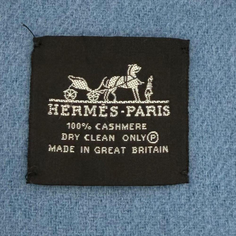 HERMES Blue Scarf - Picture 8 of 8